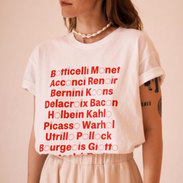 Tričko s menami umelcov