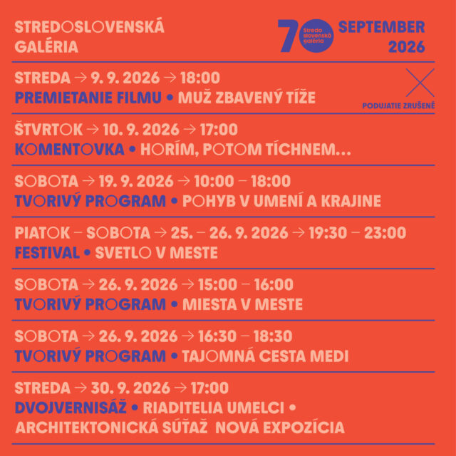 PROGRAM SEPTEMBER 2026