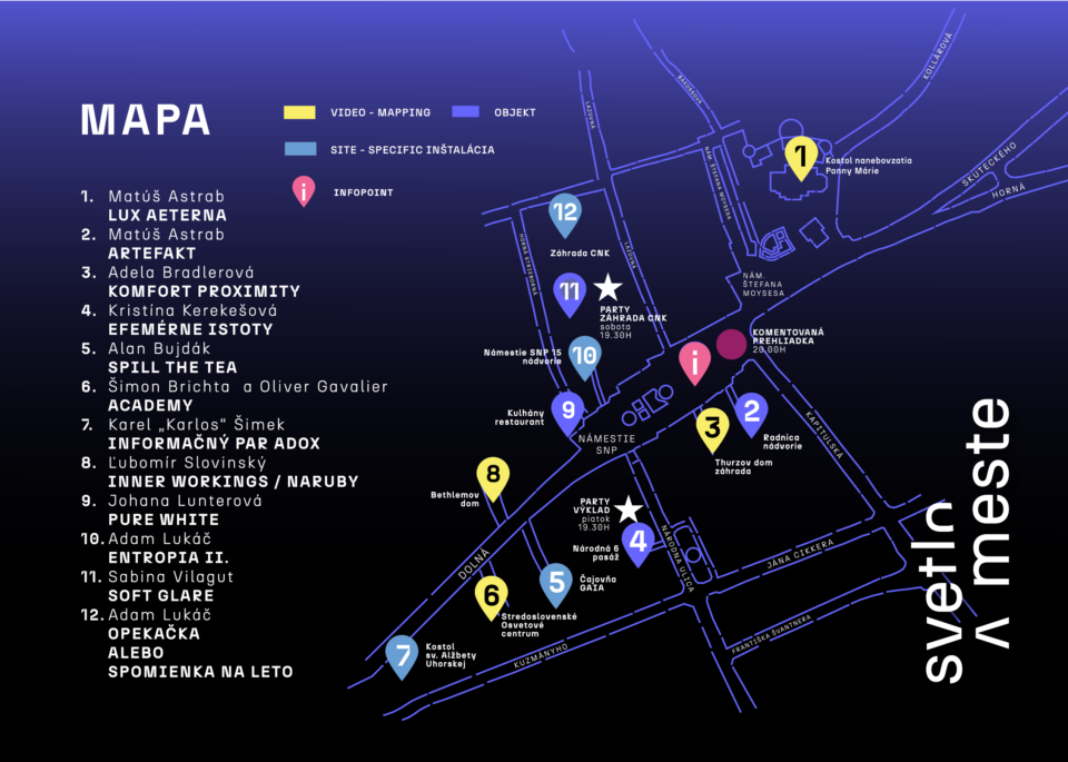 Mapa Svetlo v meste